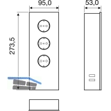 Power Turm G Edelstahl/Glas wei, 3x Schukosteckdose, 2 x USB-Ladebuchse