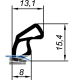 Dichtungsprofil AC 6063 fr VOEST Stahlzarge Kurzb. Kunststoff schwarz