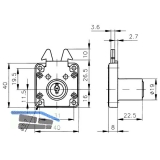 HEKNA 203 F Zylinder-Rollladen Aufschraubschloss Lade, Zamak / verzinkt