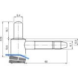 Bandunterteil Anuba, 16 mm, Stahl vernickelt