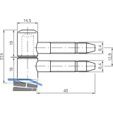 Einbohrband, 14,5 mm, Stahl vermessingt