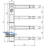 Trband ANUBA 3-DIM 2-tlg. Bolzen 60 mm, Bandh. 112 mm,  15 mm, verzinkt silber