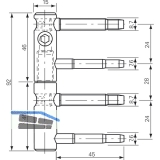 Trband ANUBA 3-DIM Invantobolzen 45 mm, Bandh. 92 mm,  15 mm, verzinkt silber