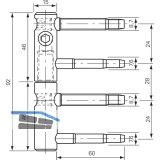 Trband ANUBA 3-DIM 2-tlg. Bolzen 60 mm, Bandh. 92 mm,  15 mm, verzinkt silber