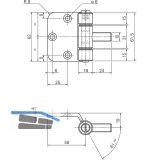 Stahlzargenband 3-tlg. f. stumpfe Tren, Band 18 x 62 mm, Stahl verzinkt