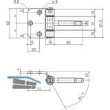 Steckband 3-tlg. Flgelteil z. Einlassen/Aufschr.  18 mm, Hhe 62 mm,vernickelt