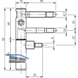 Trband ANUBA 3-DIM Invantobolzen 45 mm, Bandh. 92 mm,  15 mm, verzinkt silber