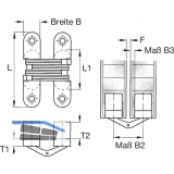 Soss Einbohr-Scharnier H: 70 mm, Holzstrke 22-26 mm, Zamak vern.