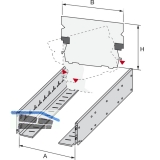 HETTICH SYSTEMA TOP 2000 Schwenksttze, Format A4 quer, Stahl Alu-Finish