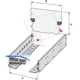 HETTICH SYSTEMA TOP 2000 Schwenksttze, Format A5 quer S, Stahl Alu-Finish