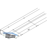 EKU DIVIDO 100 Doppellaufschiene gelocht, Lnge 2500 mm, Aluminium eloxiert