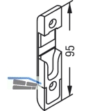 Schlieteil fr Rollzapfen, Stulp 20 mm, Falz 4 mm, verzinkt silberfrbig