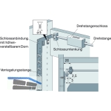 HETTICH PRESTIGE 2000 Zylinderdrehstangenschloss LAD, vernickelt