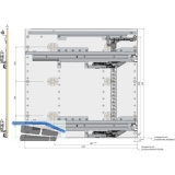 HETTICH SYSTEMA TOP 2000 Schnellmontage-Set Sil Sys,Voll-/berauszug,ET 530, alu