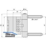 Haustrband BAKA 2D/20 RZ 57 m. Stiftsich. Zapfen 9,9 x 57 mm, verzinkt silber