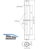 Bandrolle 3D, Bandhhe 180 mm, Stahl blank, Abdeckkappen verzinkt