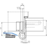 Objektband VX 7729 f. stumpf einsch. Tren, Bandhhe 120 mm, Edelstahl