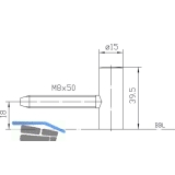 Trband-Flgelteil Variant V 0020 f. geflzte Tren, Band  15 mm, verzinkt