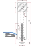 Sockel-Hhenversteller 135 x 34 x 34 mm, Fichte