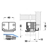 Hhenversteller zum Einschlagen 300, 38, Tragkr.100KG, FE blank/KS schwarz