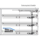 HETTICH SYSTEMA TOP 2000 Container-Set Silent System, Teilauszug, ET 530 mm, alu