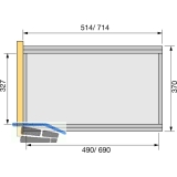 HETTICH SYSTEMA TOP 2000 Stahlschubkasten 392 mm, 370 x 714 mm, Alu-Finish