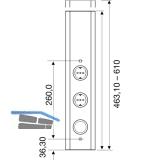 Power-Turm 2 230 V,2 Schukosteckdosen, Anschlusskabel 2000 mm mit Schukostecker