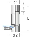 GEDORE Steckschlssel-Einsatz lang D19L DIN3124 1/2\&quote;vierkant 13.0 mm zwlfkant