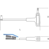 BETA Sechskant Stiftschlssel 96TBP mit Quergriff und Kugelkopf 3.0 mm