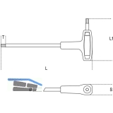 BETA Sechskant Stiftschlssel 96T mit Quergriff 8.0 mm