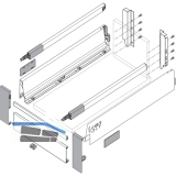 BLUM TANDEMBOX Vorderstck ohne Nut, grau RAL9006
