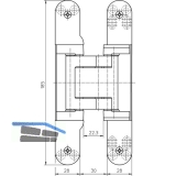 Trband TECTUS TE 541 3D FVZ,verdeckt f. stumpfe Tren, silberfrbig beschichtet
