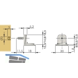 Tablar-Bodentrger PK2, Anschrauben, Tablarstrke 16 mm, Bohr  3 mm, vernickelt