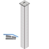 Tischfu 70 x 70 mm, Lnge 420 mm, Alu EDelstahl Effekt,Platte Stahl 120x120 mm