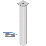 Tischfu 70 x 70 mm, Lnge 420 mm, Alu EDelstahl Effekt,Platte Stahl 120x120 mm