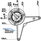 Ersatz-Befestigungsplatte oben - Tischfiuss zylindrisch/Aluminium  80 mm