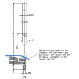 BKS Treibriegelstange 9036, 1385 mm, m. Feder u. Gleitstopfen fr oben, verzinkt