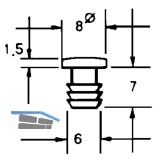 TD3 Transchlagdmpfer zum Einbohren 8 x 1,5; Bohrma 6x1,5,hart, KS wei