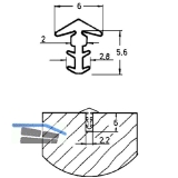 P9003 Transchlagprofi, Frsbreite 2.2, Frstiefe 6, Weichgummi beige