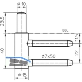 Trband-Rahmenteil Variant V 3400 WF f. geflzte Tren, Band  15 mm, vernickelt
