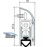 Trdichter 1750, Breite 15 mm, Hhe 37,5 mm, Lnge 1230 mm, Aluminium natur