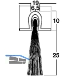 Trdichtungsbrste m. U-Profilleiste, 2000 mm, Borsten natur, Alu natur