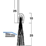 Trdichtungsbrste m. gerader Leiste, 2000 mm, Borsten natur, Alu natur