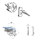 UWG-Verbinder,  30 mm, Einlasstiefe 4,5 mm, Stahl verzinkt