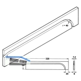 Standard Umlenkbogen zum Anschrauben, Kunststoffgleitprofil transparent