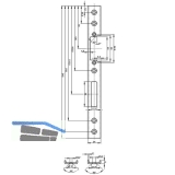 Schlieblech U-frmig Falle und Riegel, links, 245 x 24 x 6 mm, Edelstahl