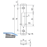 Schlieblech gerade U-frmig, 120 x 24 x 6 mm, einseitig versetzt, Edelstahl