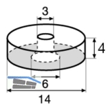 QuickClick Basisteil zum Anschrauben  25 mm, Hhe 5 mm, Kunststoff schwarz