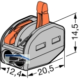 Verbindungsklemme WAGO 222 3x4Qmm grau mit Bettigungshebel