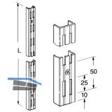 Classic Wandschiene 10001, zweireihig, Lnge 500 mm, Stahl wei-alu (RAL 9006)